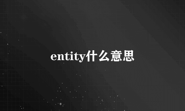 entity什么意思