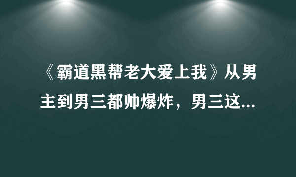 《霸道黑帮老大爱上我》从男主到男三都帅爆炸，男三这对我的菜！