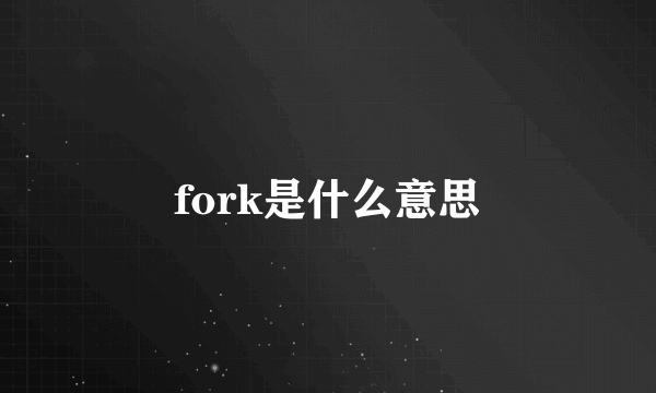 fork是什么意思