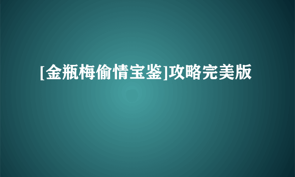 [金瓶梅偷情宝鉴]攻略完美版