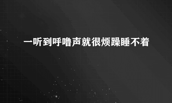 一听到呼噜声就很烦躁睡不着