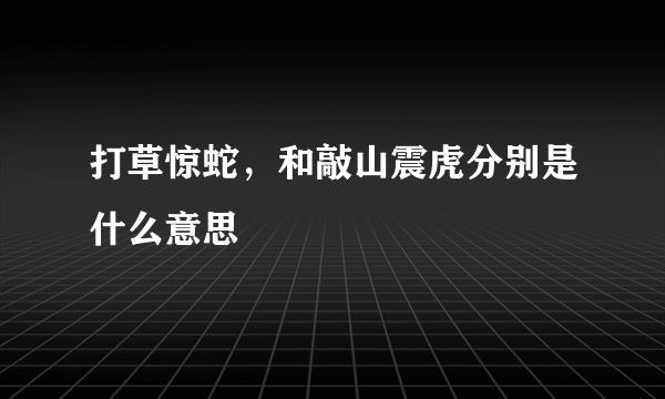 打草惊蛇，和敲山震虎分别是什么意思