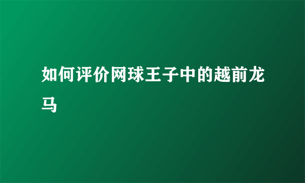 如何评价网球王子中的越前龙马