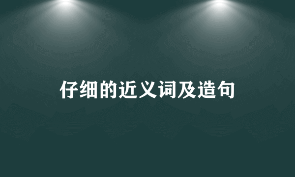 仔细的近义词及造句