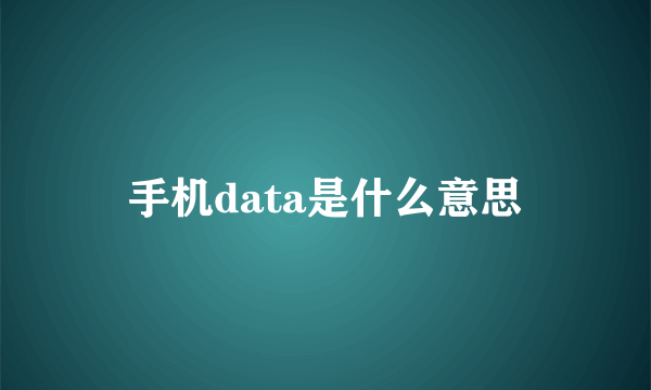 手机data是什么意思