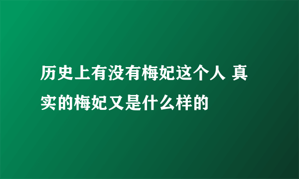 历史上有没有梅妃这个人 真实的梅妃又是什么样的