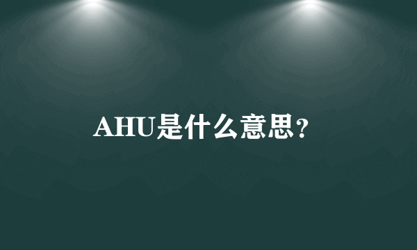 AHU是什么意思？