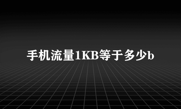 手机流量1KB等于多少b