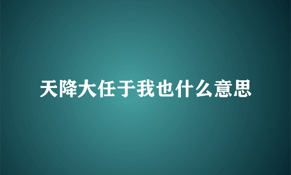 天降大任于我也什么意思