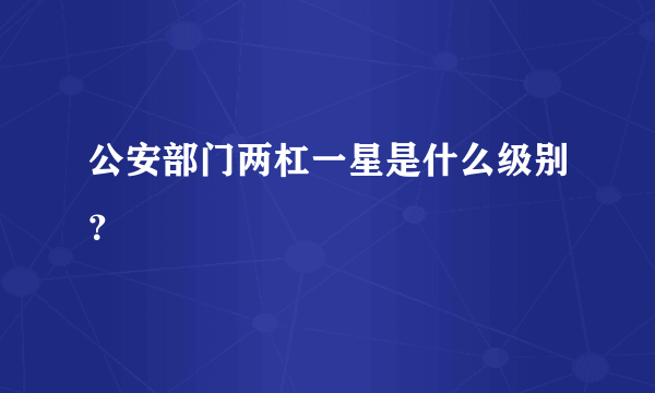 公安部门两杠一星是什么级别？