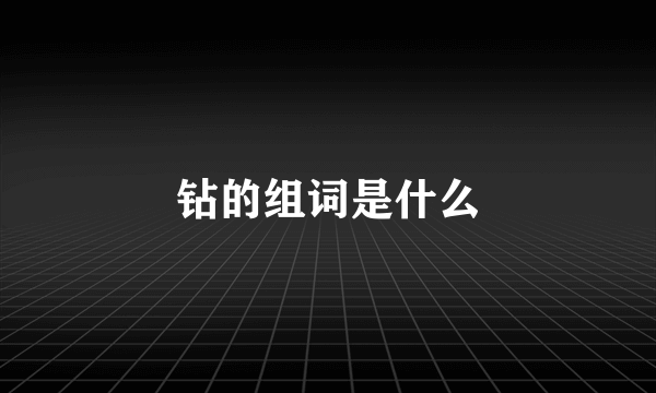 钻的组词是什么