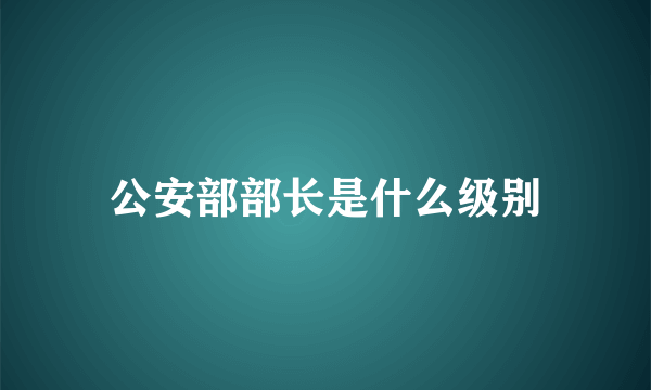 公安部部长是什么级别