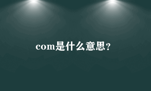 com是什么意思？