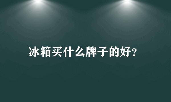 冰箱买什么牌子的好？