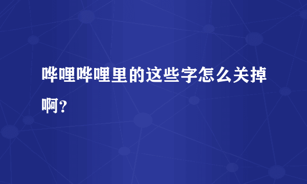 哗哩哗哩里的这些字怎么关掉啊？