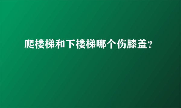 爬楼梯和下楼梯哪个伤膝盖？