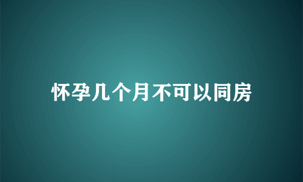 怀孕几个月不可以同房