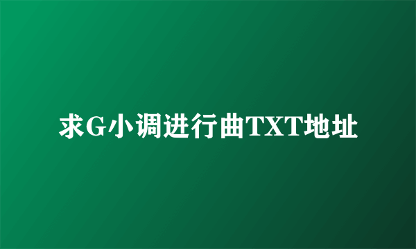 求G小调进行曲TXT地址