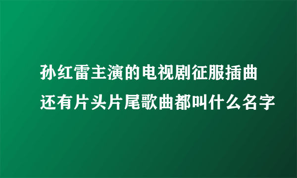 孙红雷主演的电视剧征服插曲还有片头片尾歌曲都叫什么名字