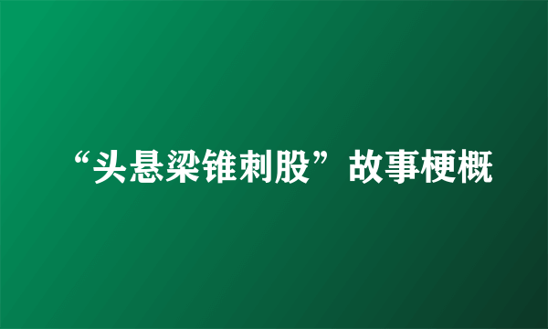 “头悬梁锥刺股”故事梗概