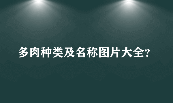 多肉种类及名称图片大全？