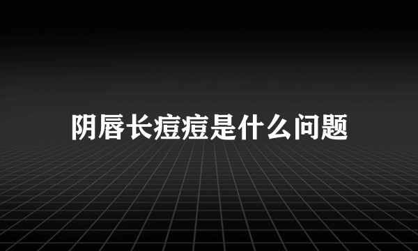 阴唇长痘痘是什么问题