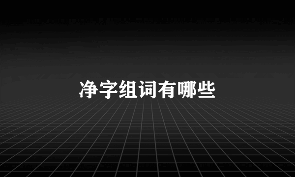 净字组词有哪些