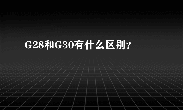 G28和G30有什么区别？