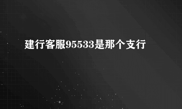 建行客服95533是那个支行