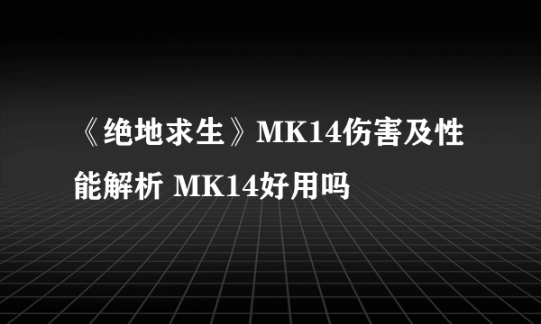 《绝地求生》MK14伤害及性能解析 MK14好用吗