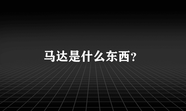 马达是什么东西？