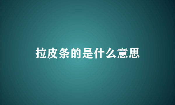 拉皮条的是什么意思