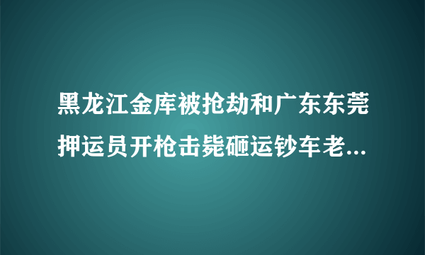 黑龙江金库被抢劫和广东东莞押运员开枪击毙砸运钞车老子心得体会