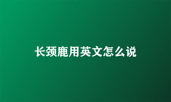 长颈鹿用英文怎么说