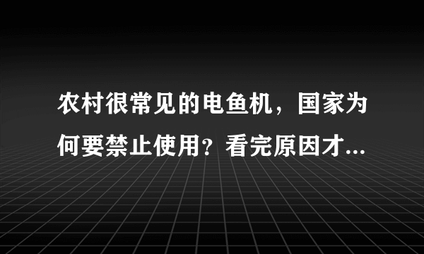 农村很常见的电鱼机，国家为何要禁止使用？看完原因才知为农民好