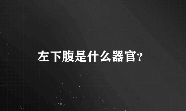 左下腹是什么器官？