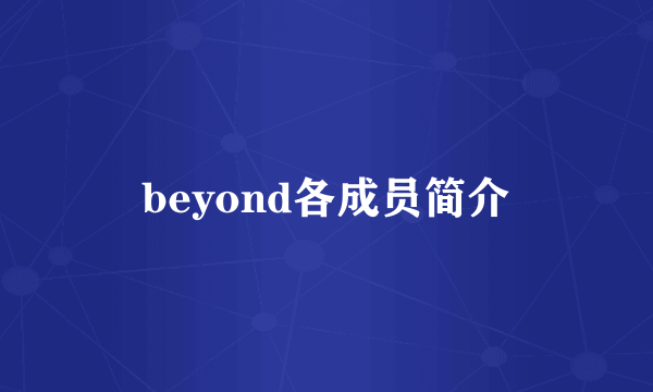 beyond各成员简介