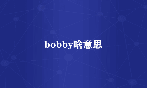 bobby啥意思