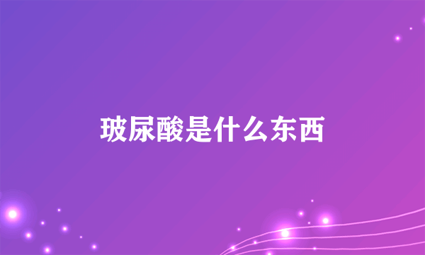 玻尿酸是什么东西