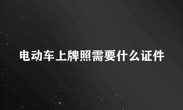 电动车上牌照需要什么证件