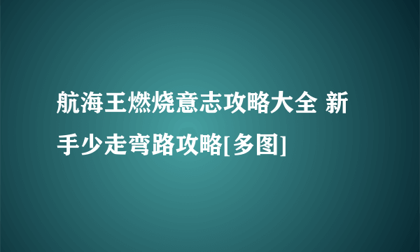 航海王燃烧意志攻略大全 新手少走弯路攻略[多图]