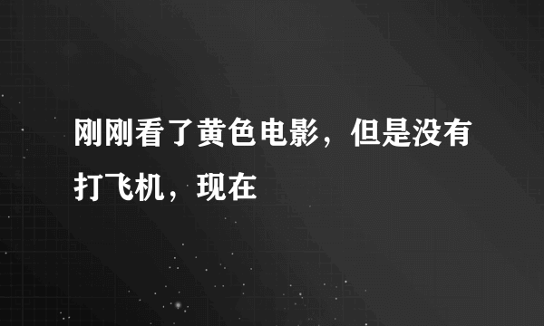 刚刚看了黄色电影，但是没有打飞机，现在