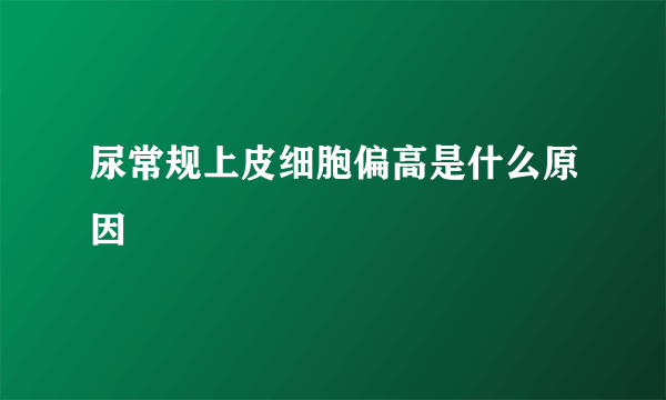 尿常规上皮细胞偏高是什么原因