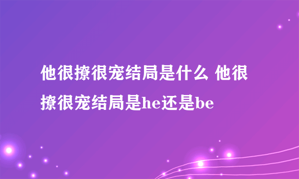 他很撩很宠结局是什么 他很撩很宠结局是he还是be