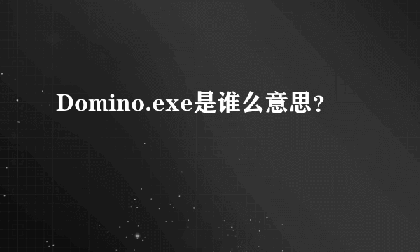 Domino.exe是谁么意思？