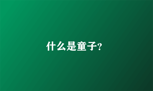 什么是童子？