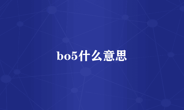 bo5什么意思