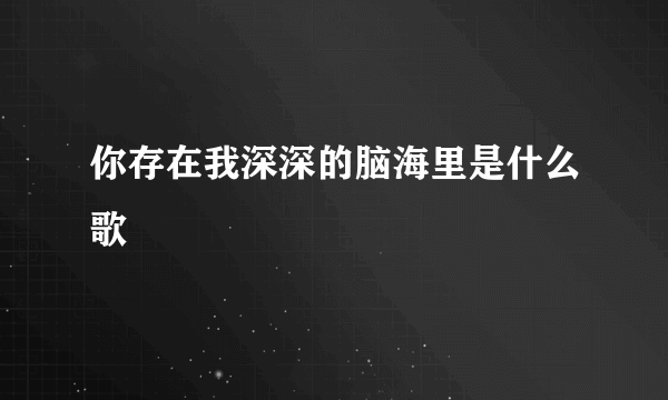 你存在我深深的脑海里是什么歌