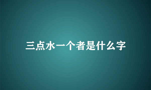 三点水一个者是什么字