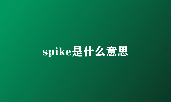 spike是什么意思